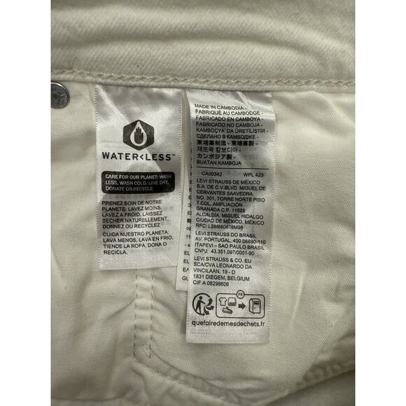 Levi’s 501® Original Fit High Rise Womens Shorts Sz 30 White Raw Frayed Hem NWT - Picture 7 of 11